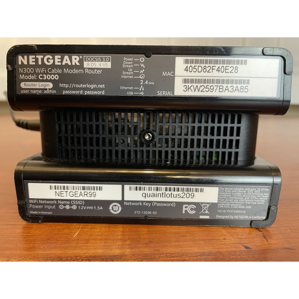 NETGEAR C3000 340 Mbit/s Cable Modem Router - Picture 5 of 6